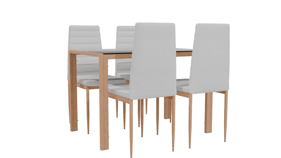 Modern Dining Table Set 3D - Professional 3D Model Render 4