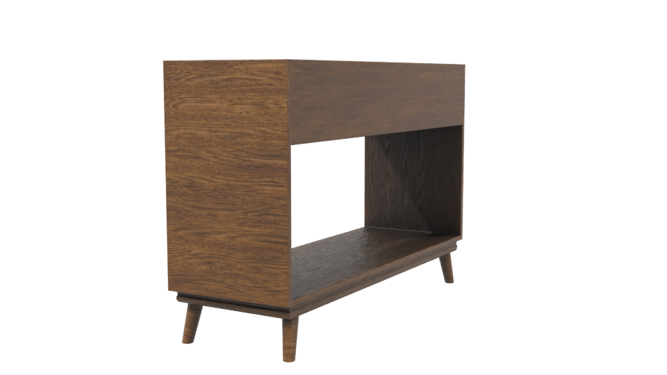 Stylish Vintage Wooden Console Table 3D Model - Professional 3D Model Render 3