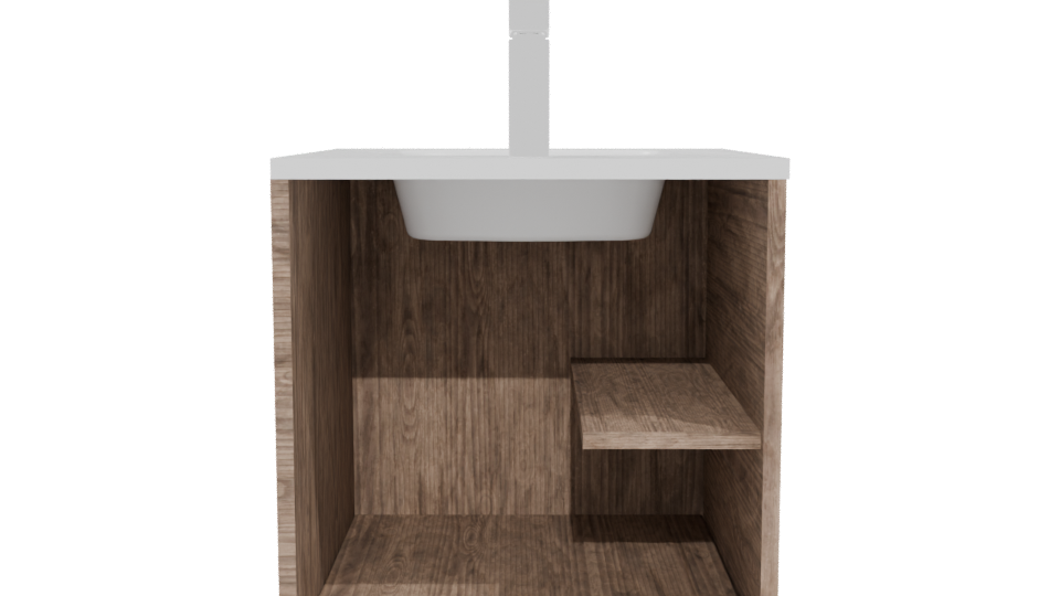 Stylish Wooden Sink Vanity 3D - Professional 3D Model Render 5