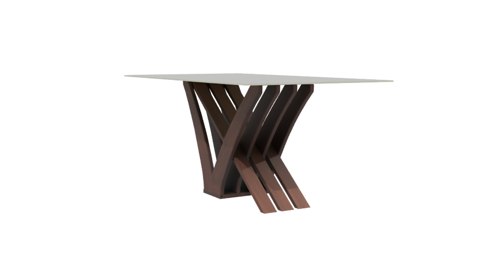 Stylish Glass-Top Dining Table 3D - Professional 3D Model Render 13