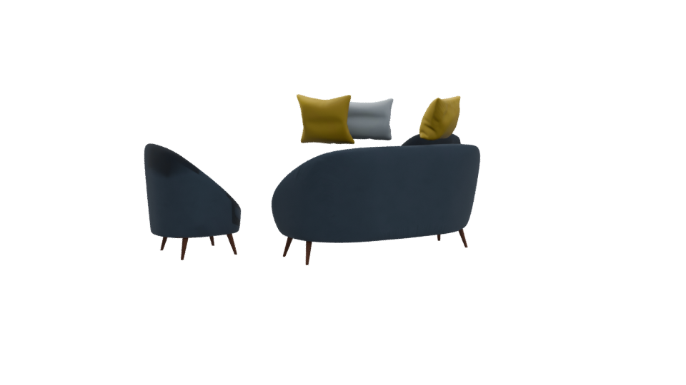 Stylish Modern Sofa Set 3D - Professional 3D Model Render 4
