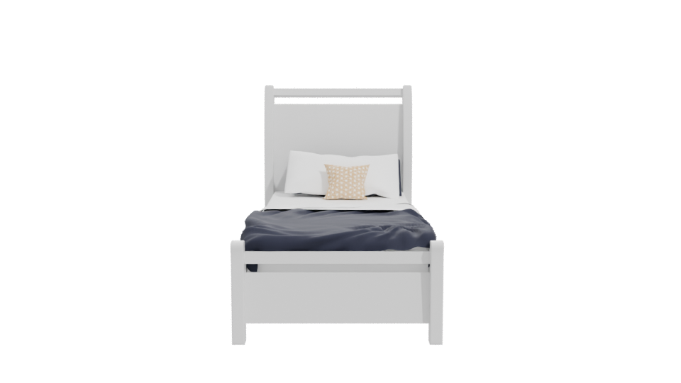 Elegant Minimalist Twin Bed 3D Model - Professional 3D Model Render 11