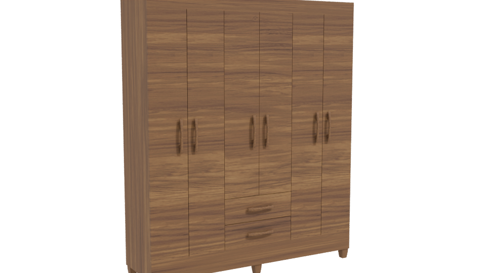 Modern 6-Door Wardrobe 3D Model - Professional 3D Model Render 10