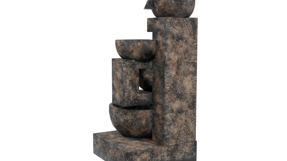 Stylish Stone Fountain 3D Model - Professional 3D Model Render 4