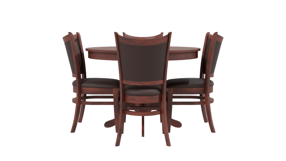 Stylish Wooden Dining Set 3D - Professional 3D Model Render 2