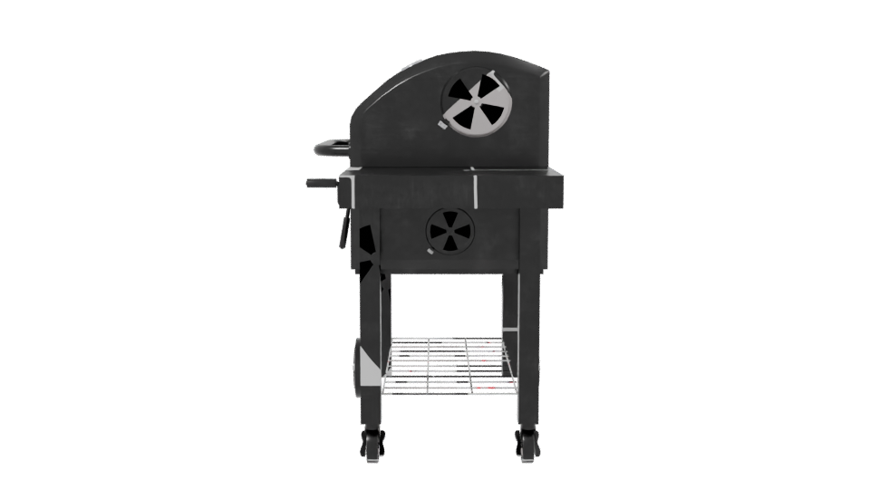 Stylish Black Outdoor Grill 3D - Professional 3D Model Render 2