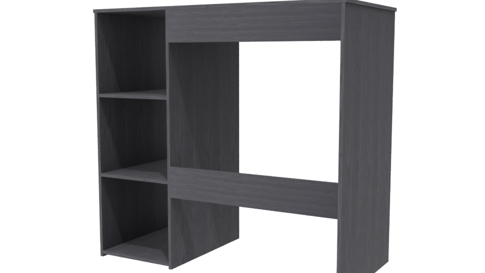 Contemporary Wooden Office Desk Model - Professional 3D Model Render 6