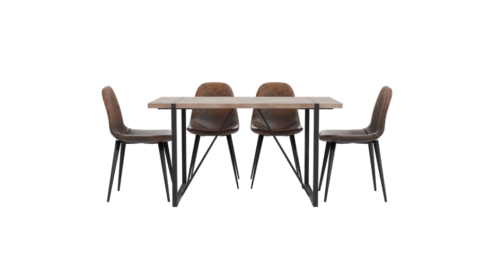 Stylish Modern Dining Table with Chairs 3D Model - Professional 3D Model Render 11