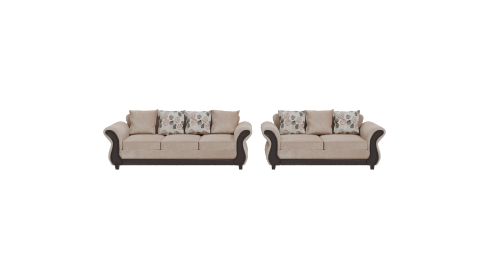 Palermo Beige Sofa Set 3D - Professional 3D Model Render 11