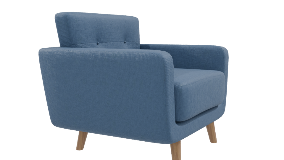 Stylish Modern Fabric Armchair 3D Model - Professional 3D Model Render 9