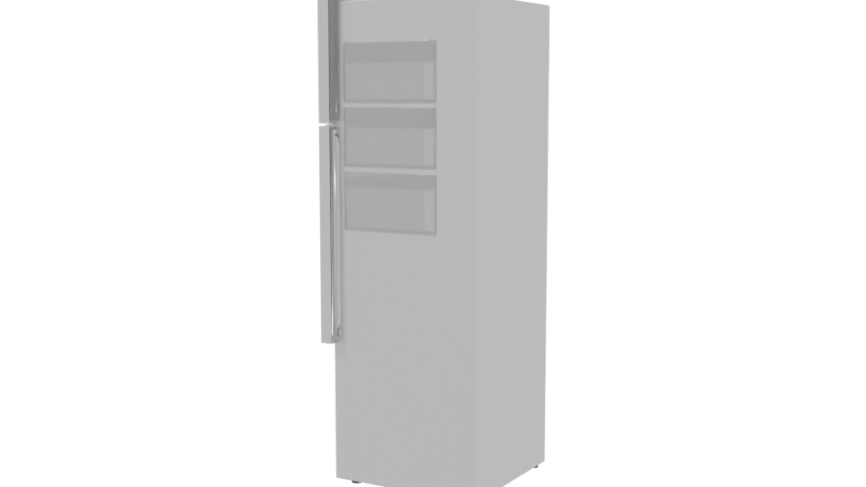 Sleek Stainless Steel Refrigerator 3D Model - Professional 3D Model Render 3