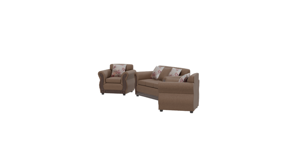 Elegant Vintage Sofa Set 3D - Professional 3D Model Render 13