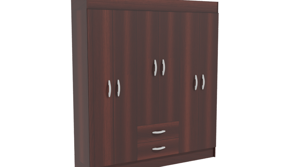 Stylish Wooden Wardrobe Model - Professional 3D Model Render 10