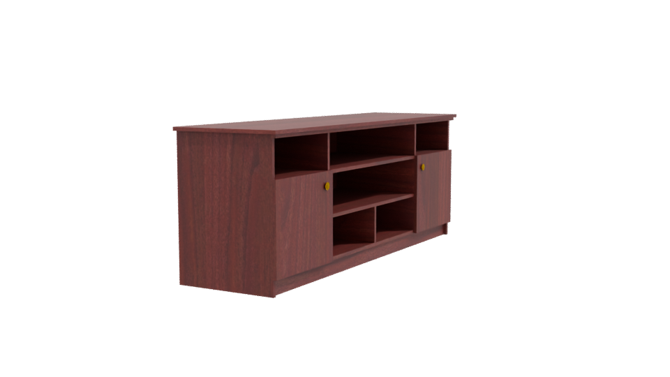 Modern Wooden TV Cabinet Model - Professional 3D Model Render 9