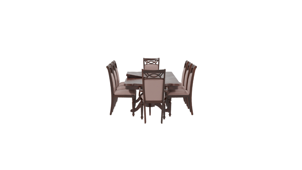 Classic Dining Table Set 3D Model - Professional 3D Model Render 2