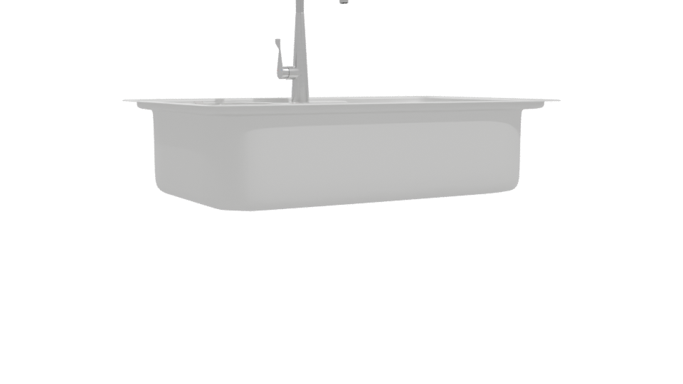 Sleek Stainless Steel Kitchen Sink 3D Model - Professional 3D Model Render 10