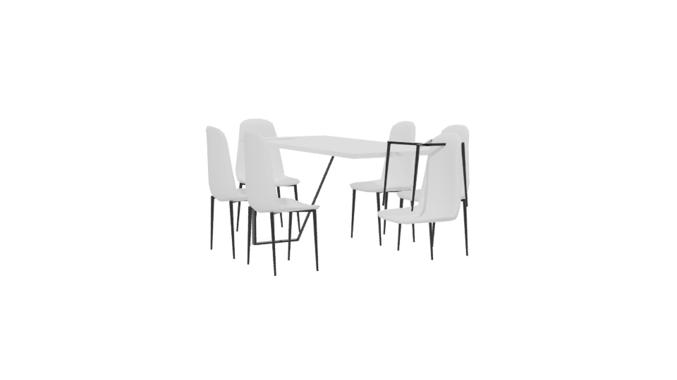 Minimalist Dining Table Set 3D - Professional 3D Model Render 13