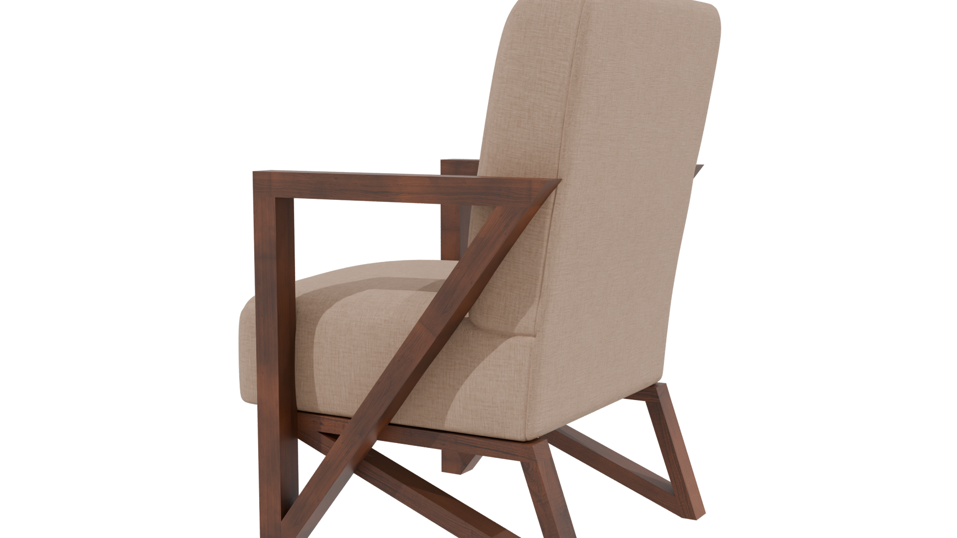 Minimalist Fabric Armchair Model - Professional 3D Model Render 19