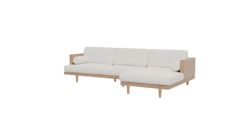 Minimalist Wooden Sofa Model - Professional 3D Model Render 12