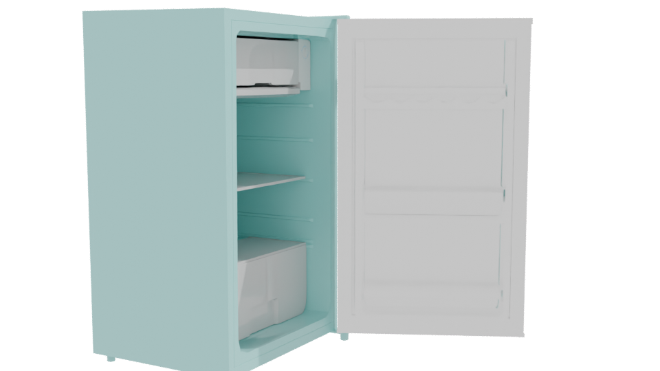 Compact Refrigerator Interior Model - Professional 3D Model Render 9