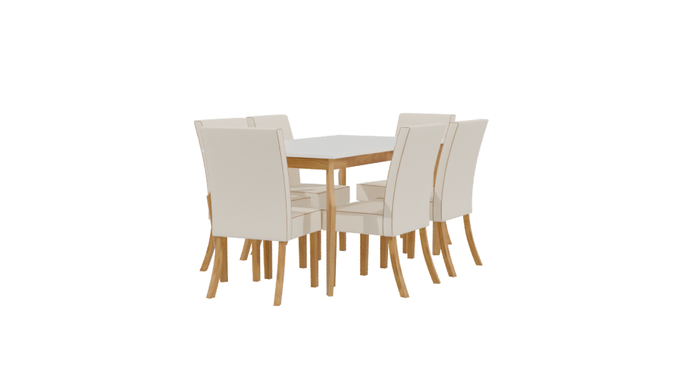 Stylish Dining Table Set 3D - Professional 3D Model Render 3