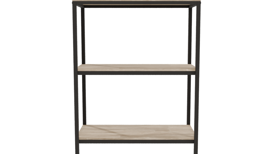 Minimalist Wooden Shelf Unit 3D - Professional 3D Model Render 5