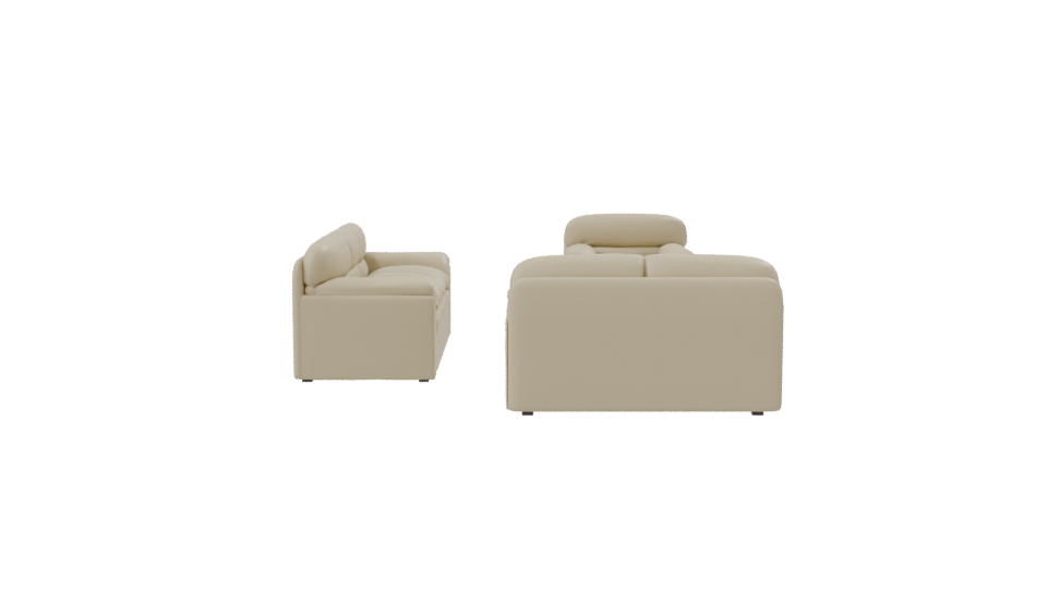 Stylish Leather Sofa Set 3D - Professional 3D Model Render 8