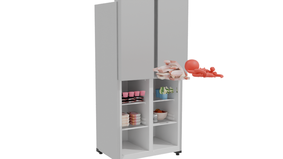 Side By Side Midea Refrigerator 3D - Professional 3D Model Render 10