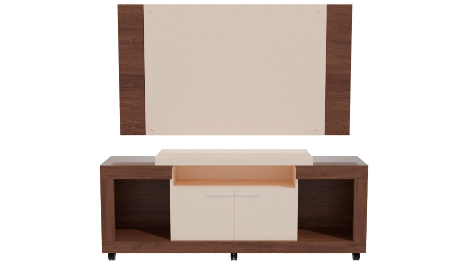 Modern Wooden Entertainment Center 3D Model - Professional 3D Model Render 11