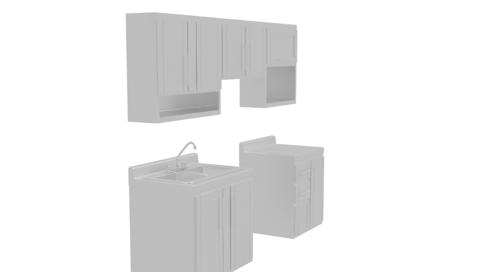 Modern Kitchen Furniture Set 3D - Professional 3D Model Render 9