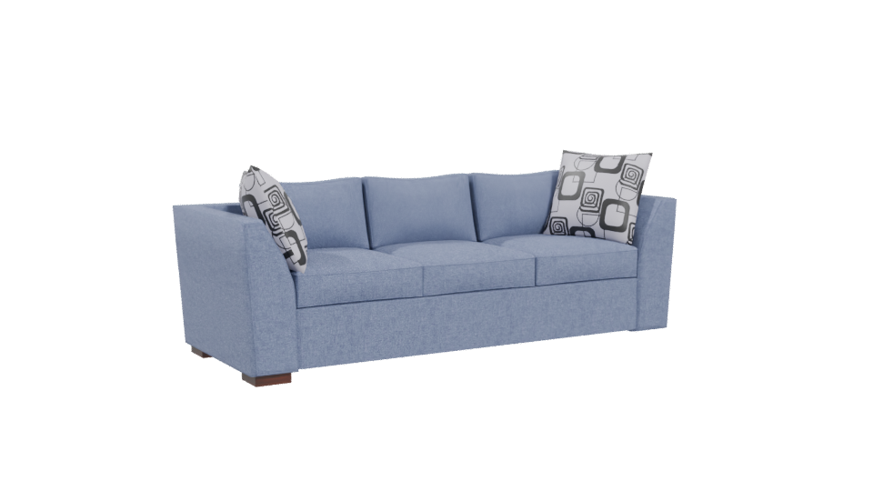 Stylish Blue Sofa 3D Model - Professional 3D Model Render 4