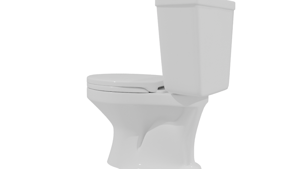 Clean White Toilet 3D Model - Professional 3D Model Render 3