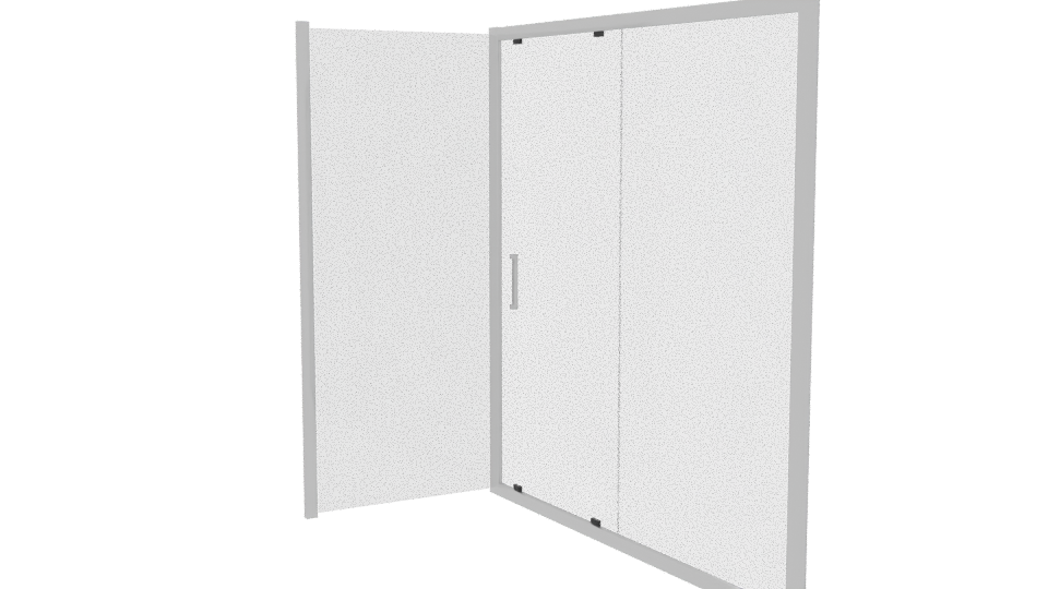 Modern Sliding Glass Shower Door - Professional 3D Model Render 7