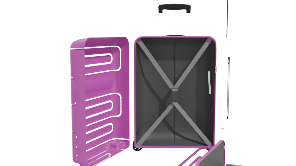 Stylish Pink Luggage Model - Professional 3D Model Render 11