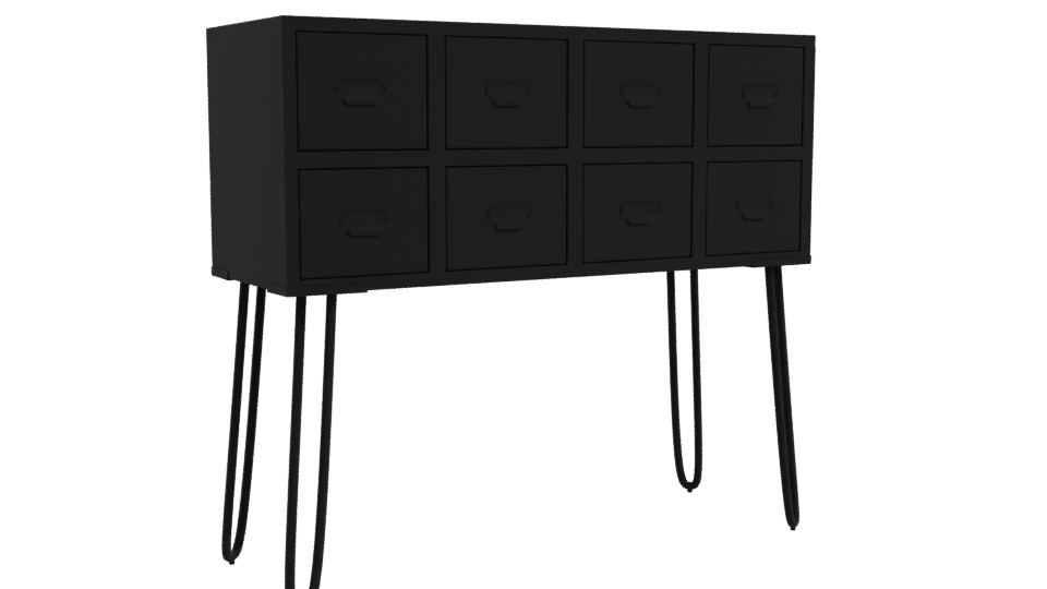 Vintage Wooden Storage Console 3D - Professional 3D Model Render 10