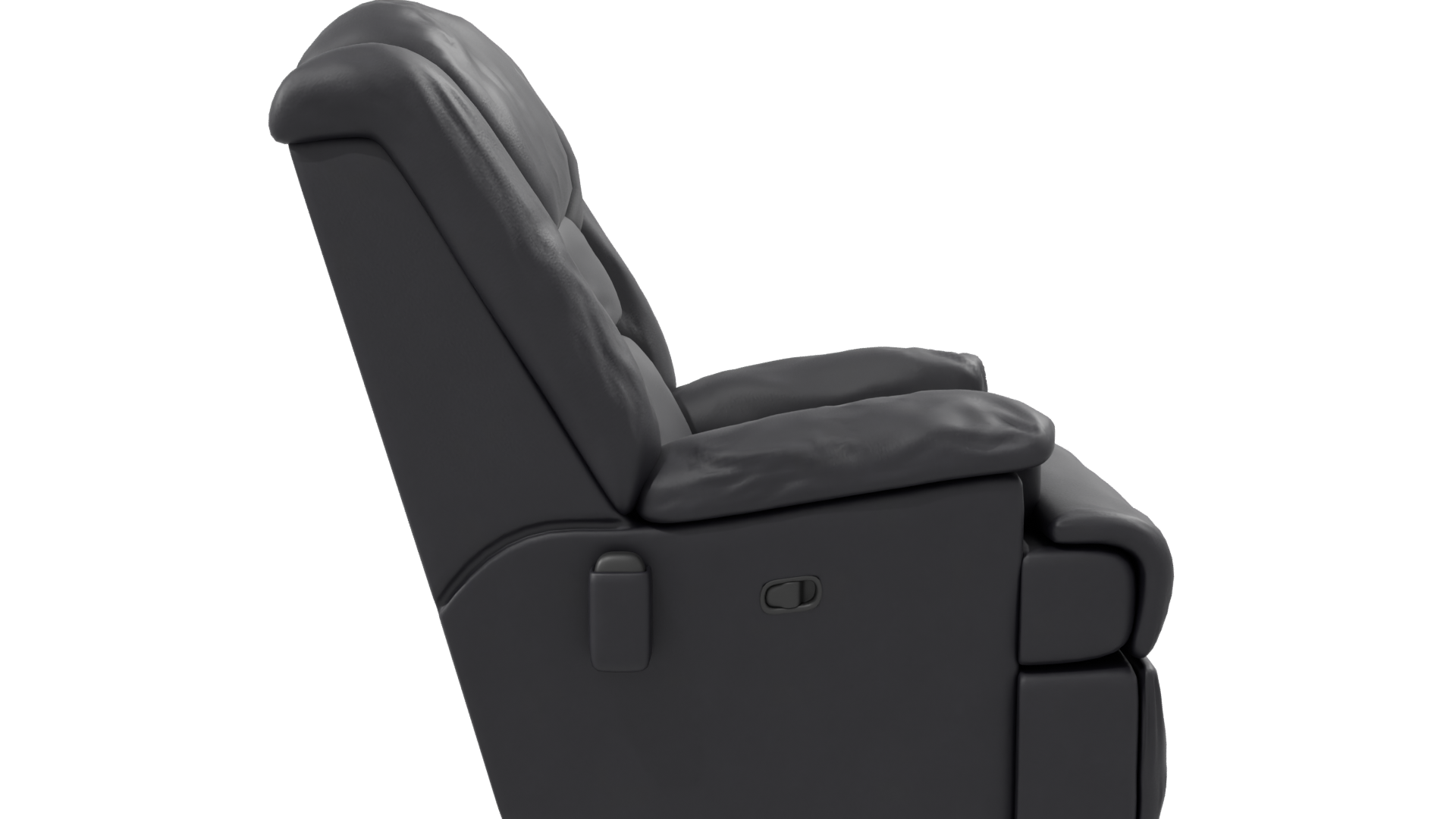 Realistic Black Leather Recliner Armchair 3D Model - Professional 3D Model Render 8