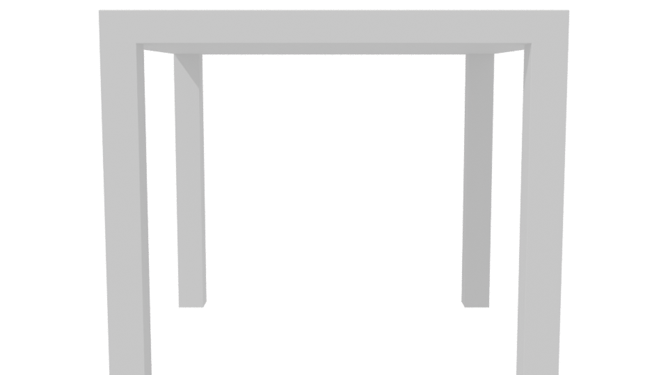 Sleek Minimalist White Dining Table 3D Model - Professional 3D Model Render 2