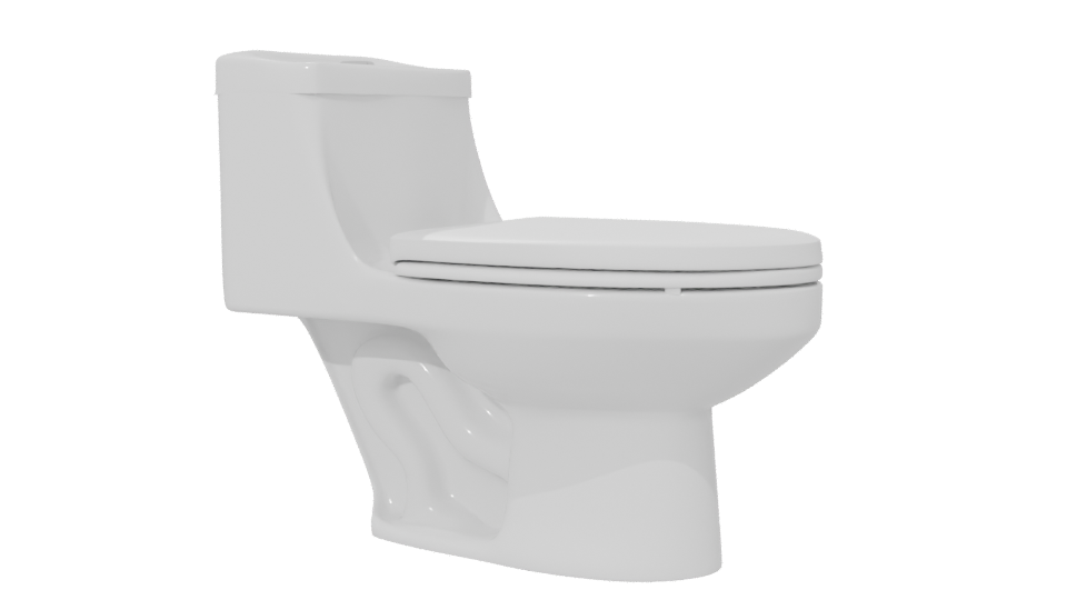Stylized White Toilet Model 3D - Professional 3D Model Render 6