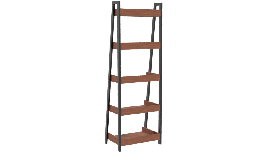 Industrial Wooden Shelf Unit 3D - Professional 3D Model Render 4