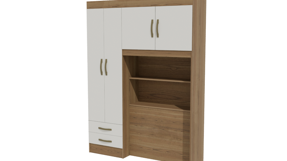 Stylish Wooden Storage Cabinet 3D - Professional 3D Model Render 12