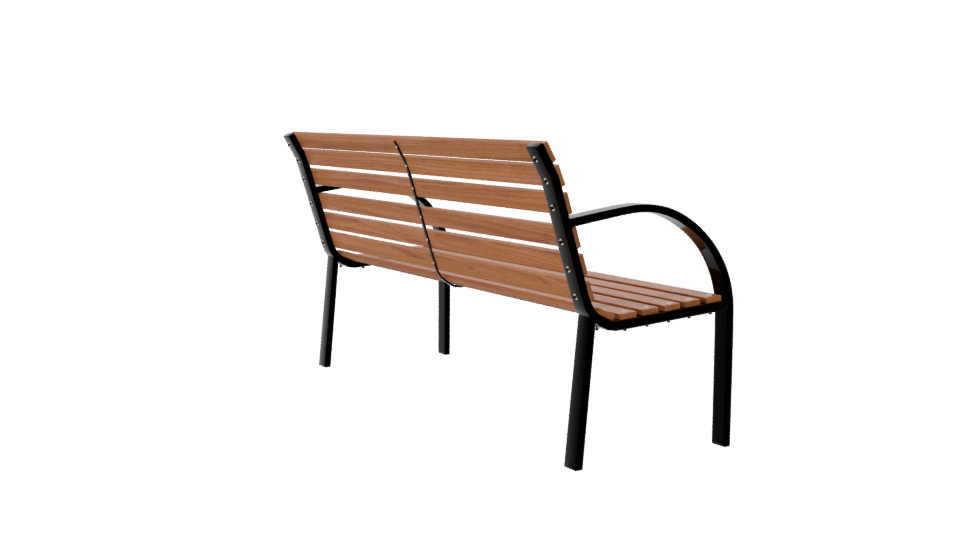 Stylish Outdoor Wooden Bench 3D Model - Professional 3D Model Render 7