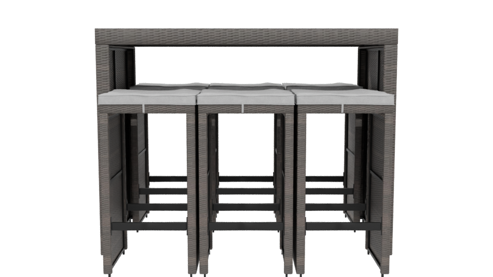 Stylish Outdoor Dining Table Set - Professional 3D Model Render 5