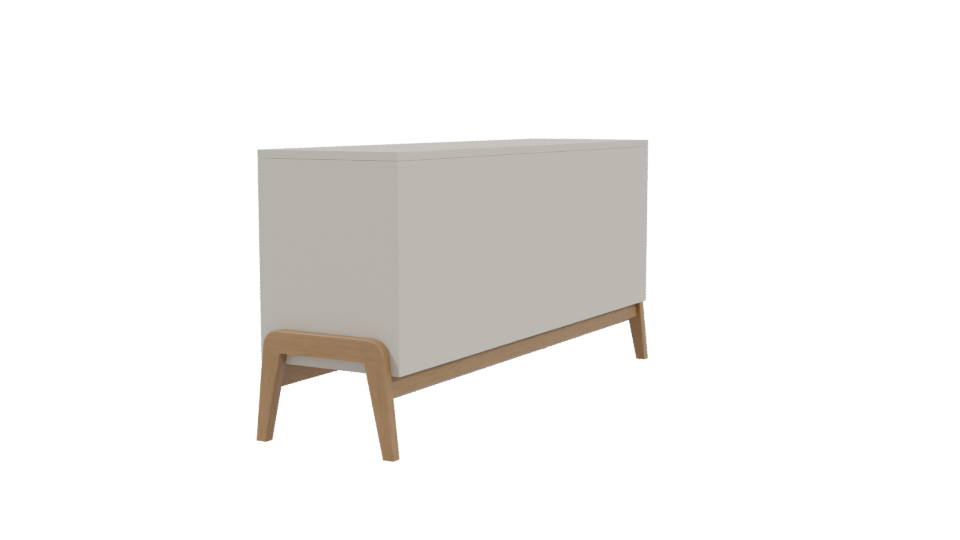 Modern 4-Door Buffet Cabinet 3D - Professional 3D Model Render 3