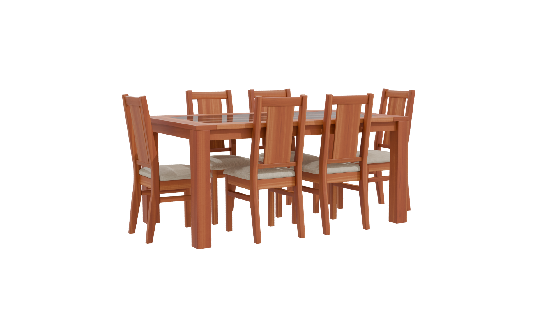 Elegant Wooden Dining Set 3D - Professional 3D Model Render 19
