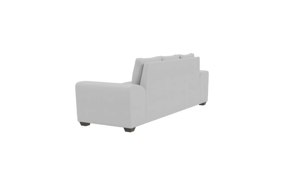Modern Minimalist White Sofa with Teal Cushions 3D Model - Professional 3D Model Render 3
