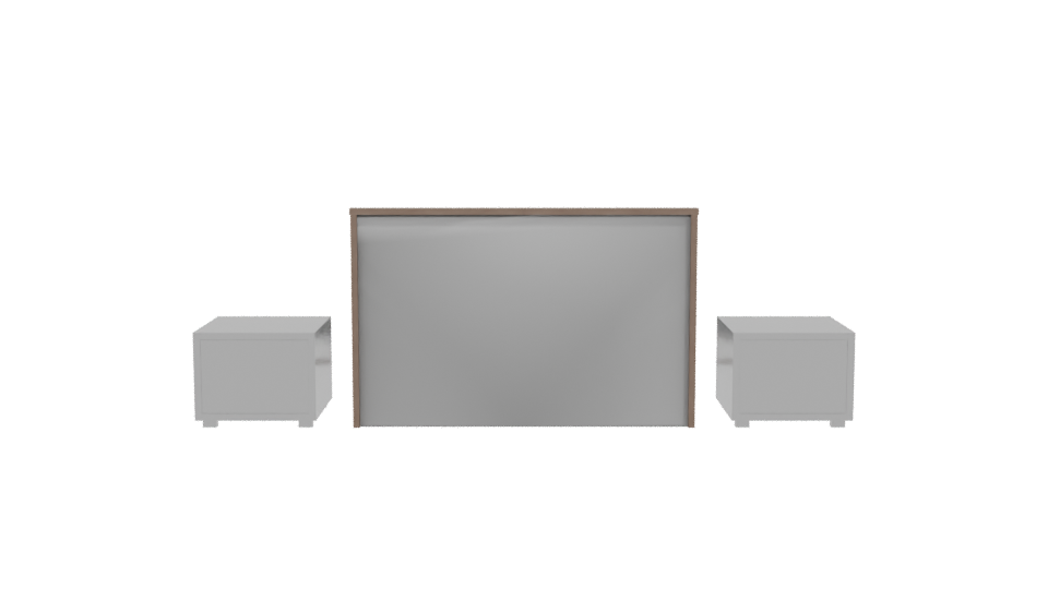 Modern Queen Bed with Nightstands 3D - Professional 3D Model Render 5