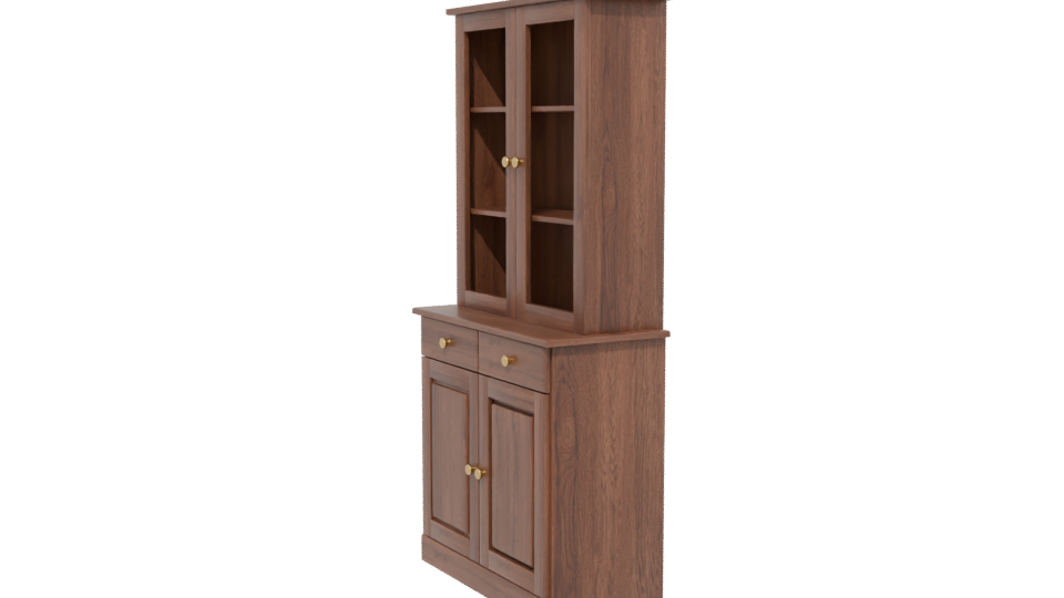 Stylish Wooden Display Cabinet 3D - Professional 3D Model Render 13