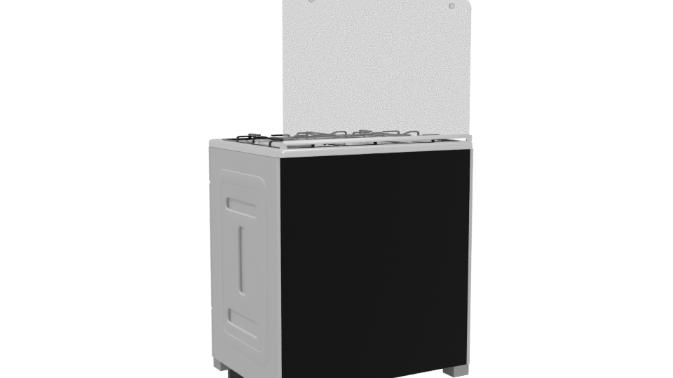 Stylish Gas Range Cooker Model - Professional 3D Model Render 4