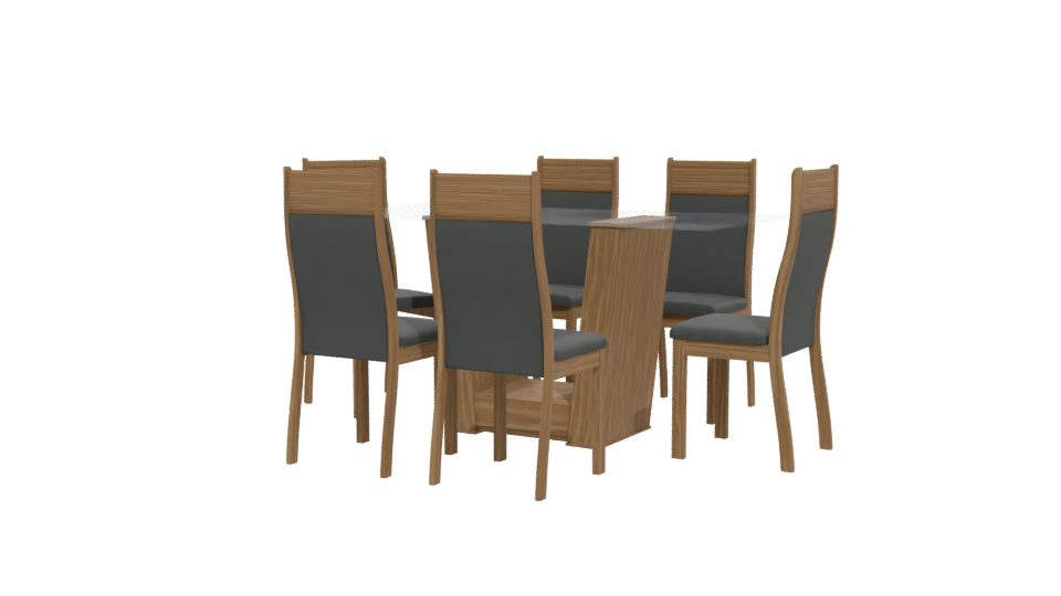 Elegant Modern Dining Table with Chairs 3D Model - Professional 3D Model Render 12