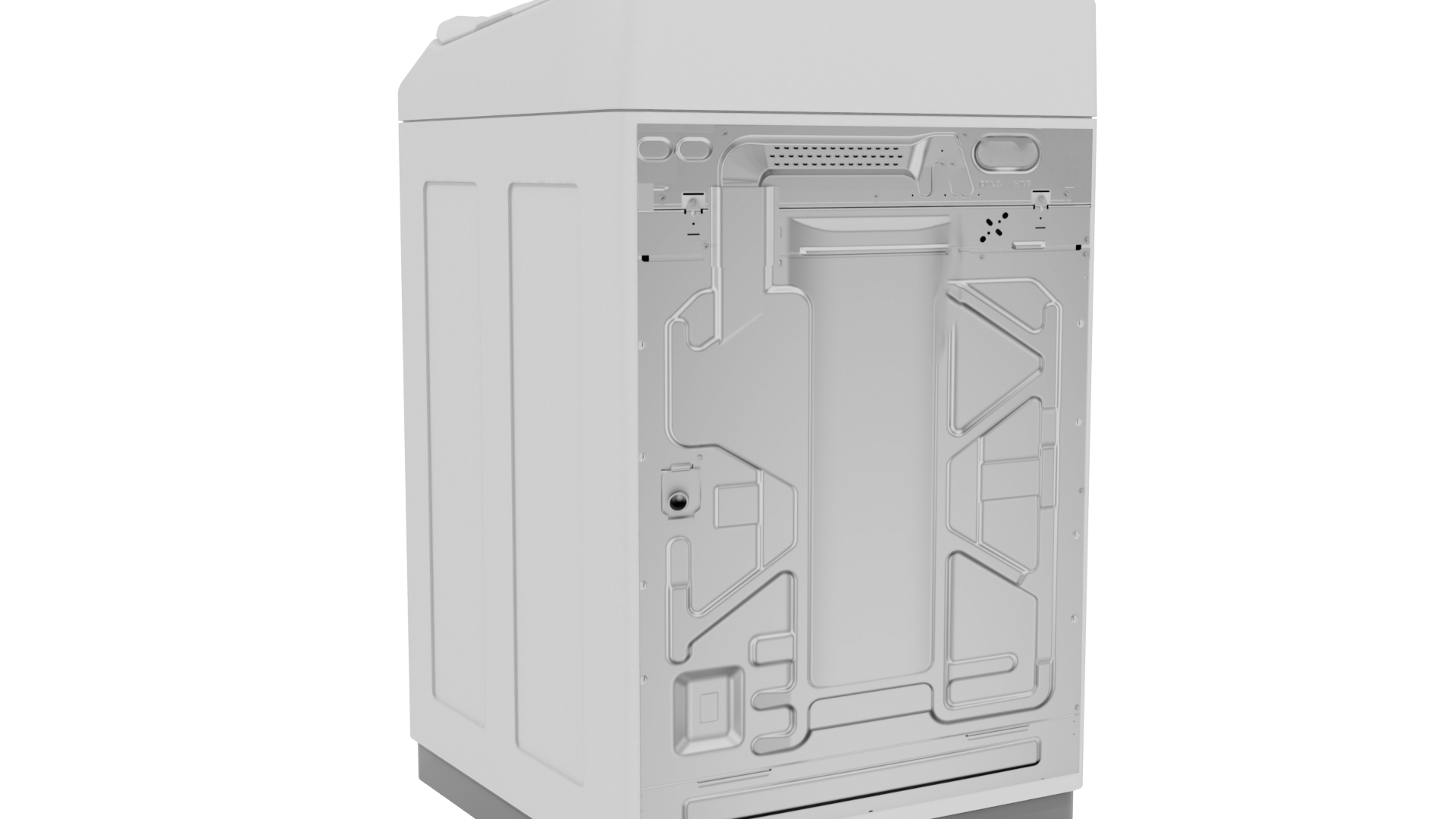 Minimalist Top-Loading Washing Machine 3D Model - Professional 3D Model Render 4